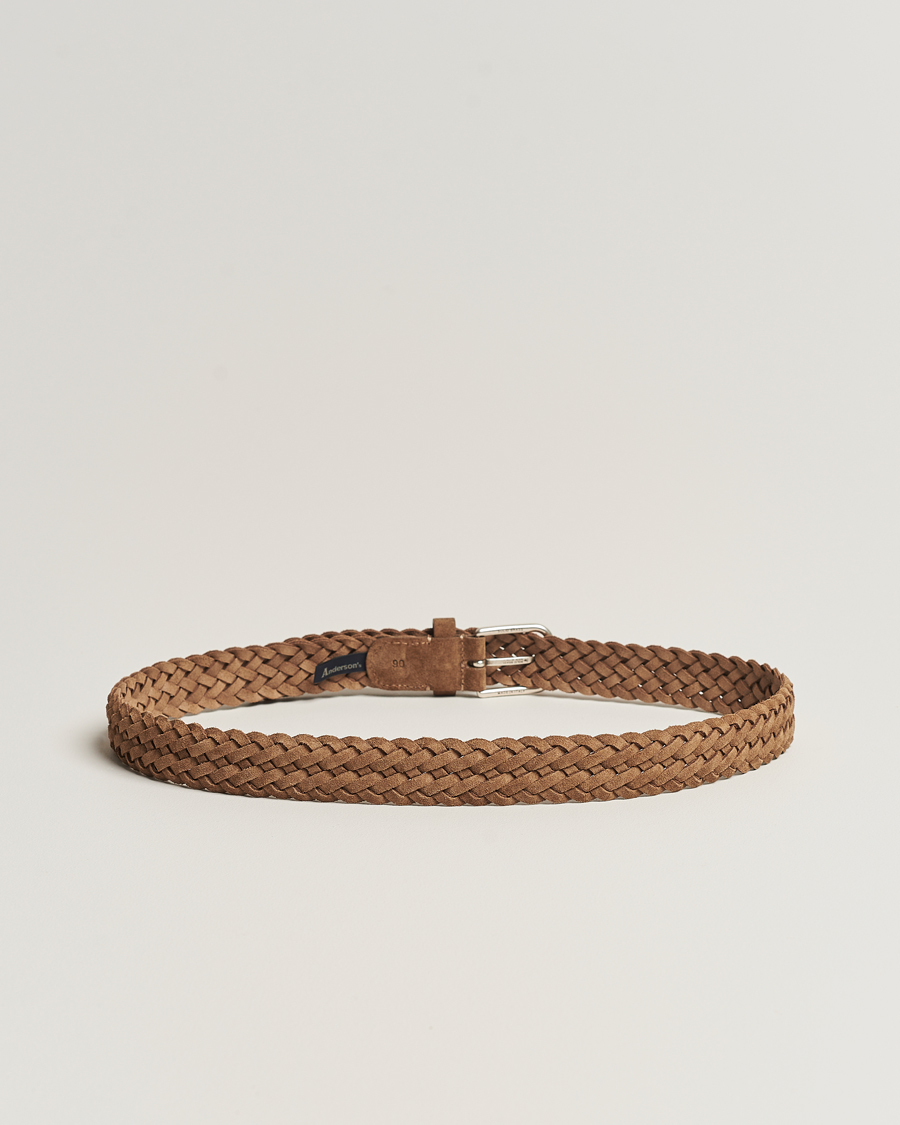 Herr |  |  | Anderson's Woven Suede Belt 3 cm Light Brown