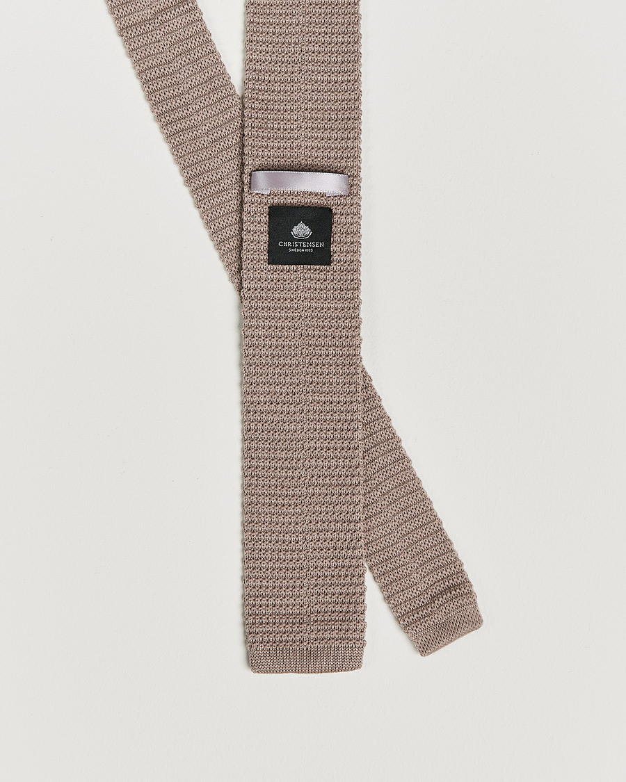 Herr | Studentkostym | Amanda Christensen | Wool Knitted 6cm Tie Beige
