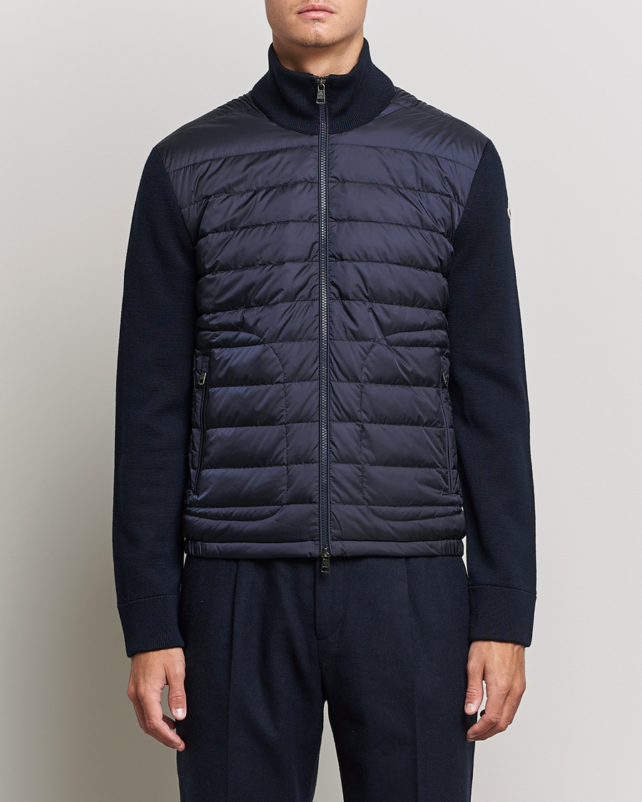 Herr | Luxury Brands | Moncler | Hybrid Zip Sweater Navy