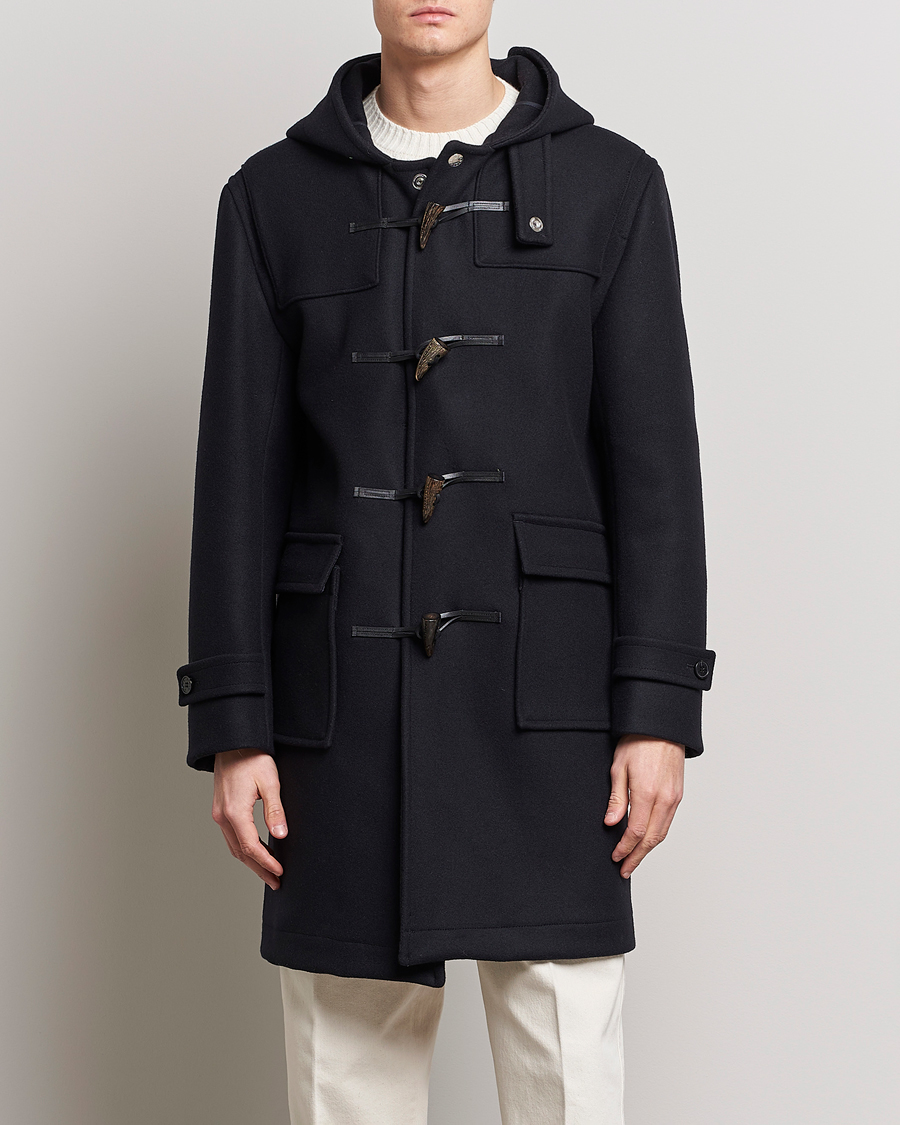 Herr | Mackintosh | Mackintosh | Weir Wool Hooded Duffle Navy