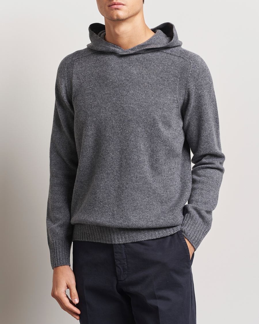 Herr |  | Gran Sasso | Wool Hoodie Grey Melange