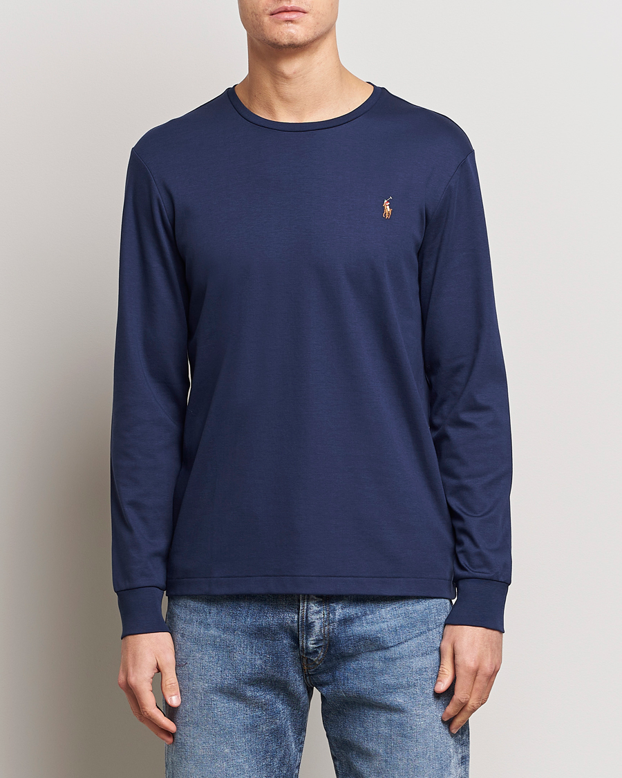 Herr | Långärmade t-shirts | Polo Ralph Lauren | Luxury Pima Cotton Long Sleeve T-Shirt Refined Navy