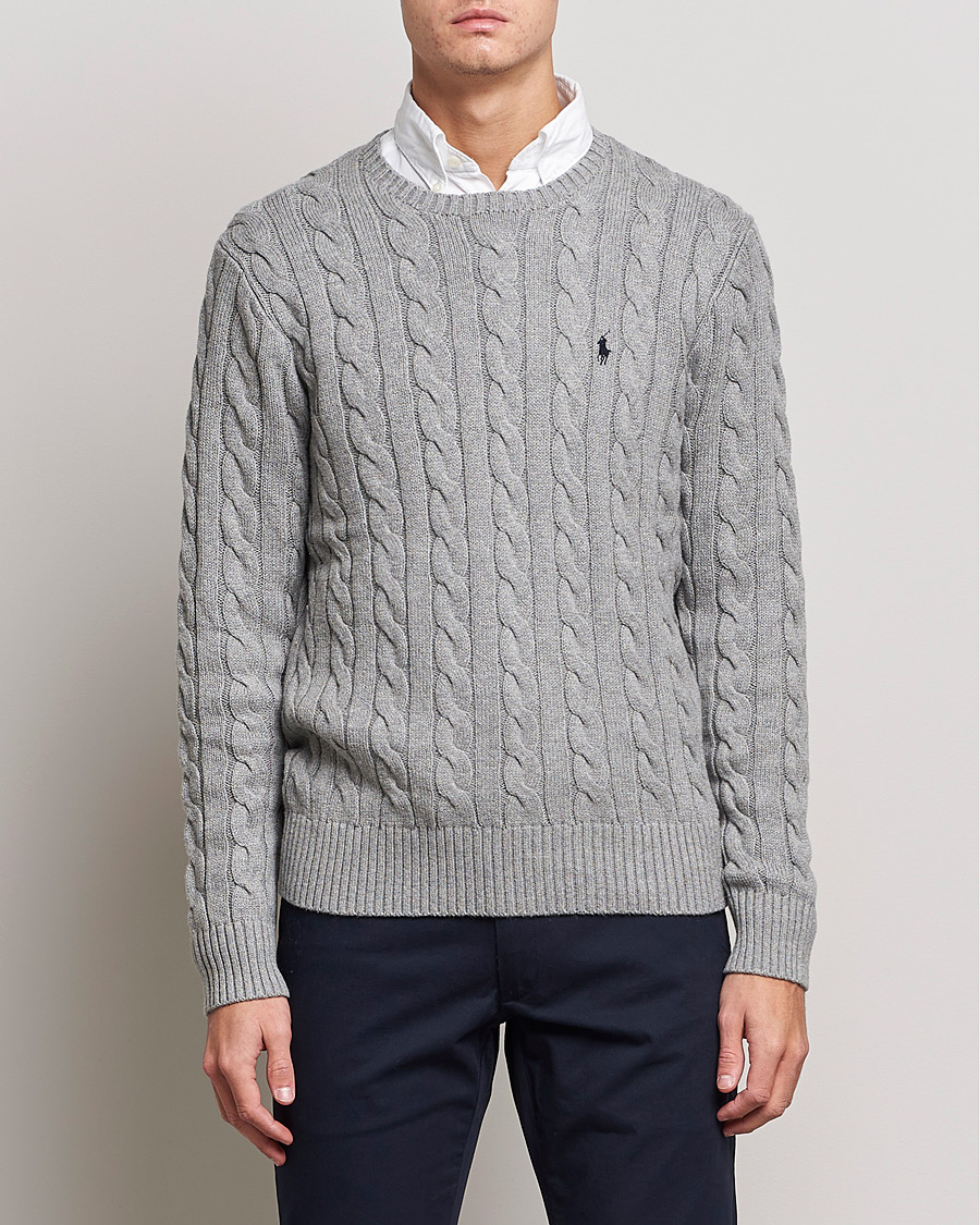 Herr | Gåvor | Polo Ralph Lauren | Cotton Cable Pullover Fawn Grey Heather