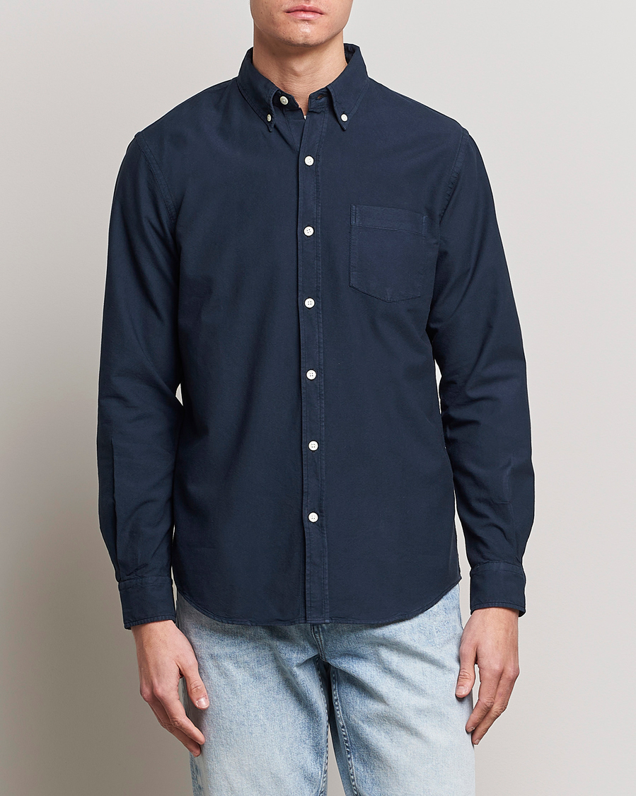Herr | Kläder | Colorful Standard | Classic Organic Oxford Button Down Shirt Navy Blue