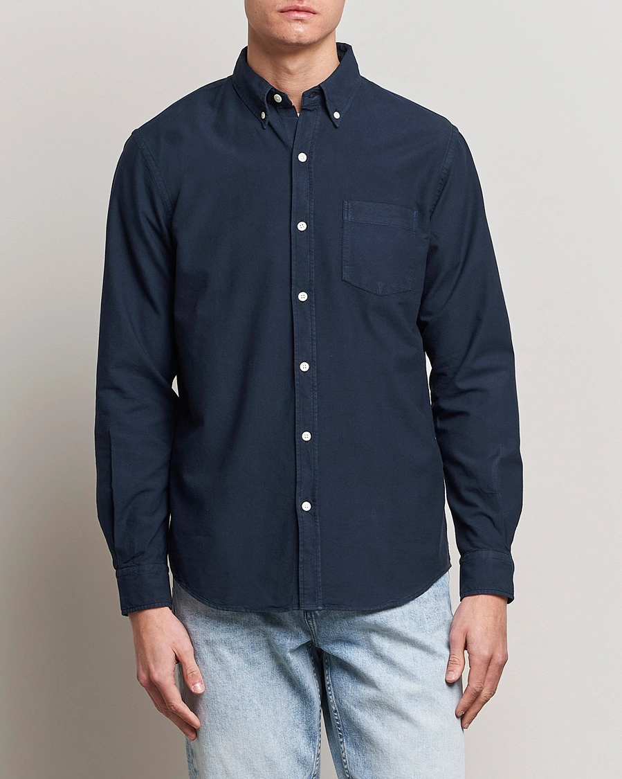 Herr | Kläder | Colorful Standard | Classic Organic Oxford Button Down Shirt Navy Blue