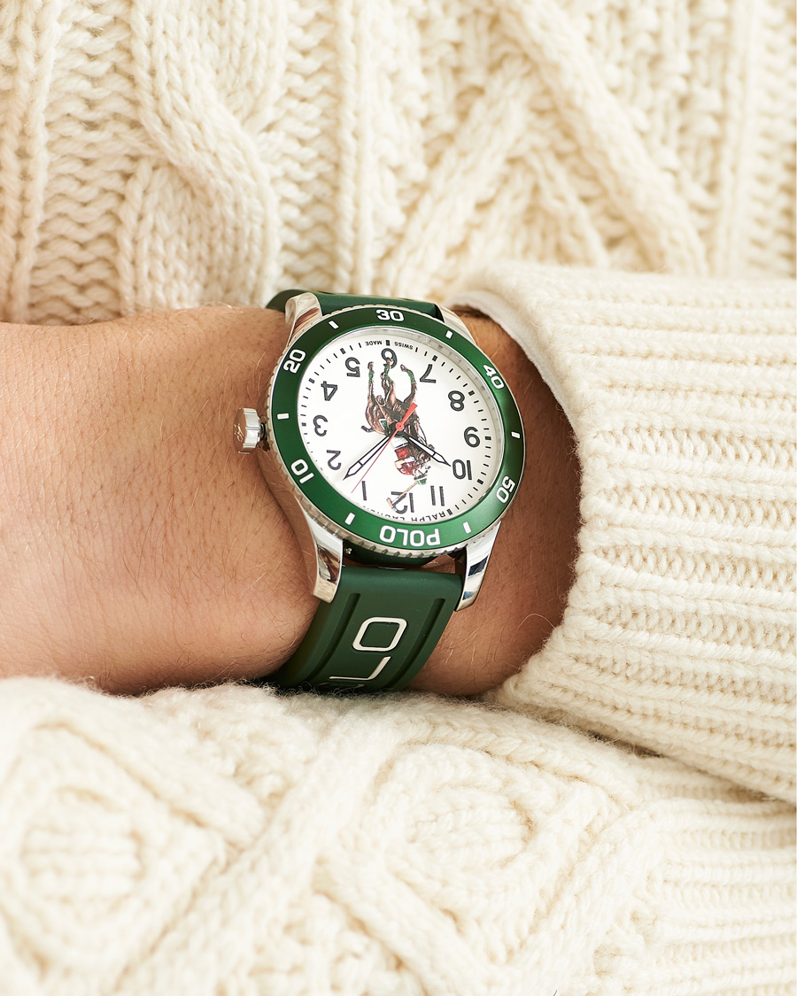 Herr |  | Polo Ralph Lauren | 42mm Automatic Pony Player  White Dial/Green Bezel