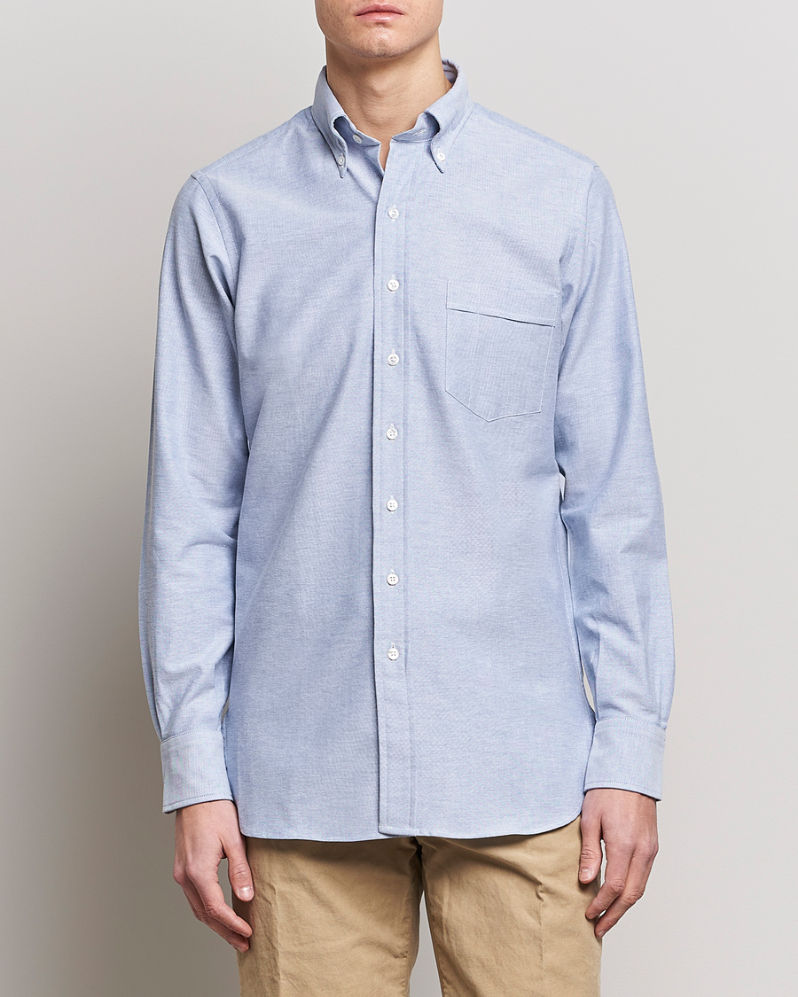 Herr | Kläder | Drake's | Button Down Oxford Shirt Blue
