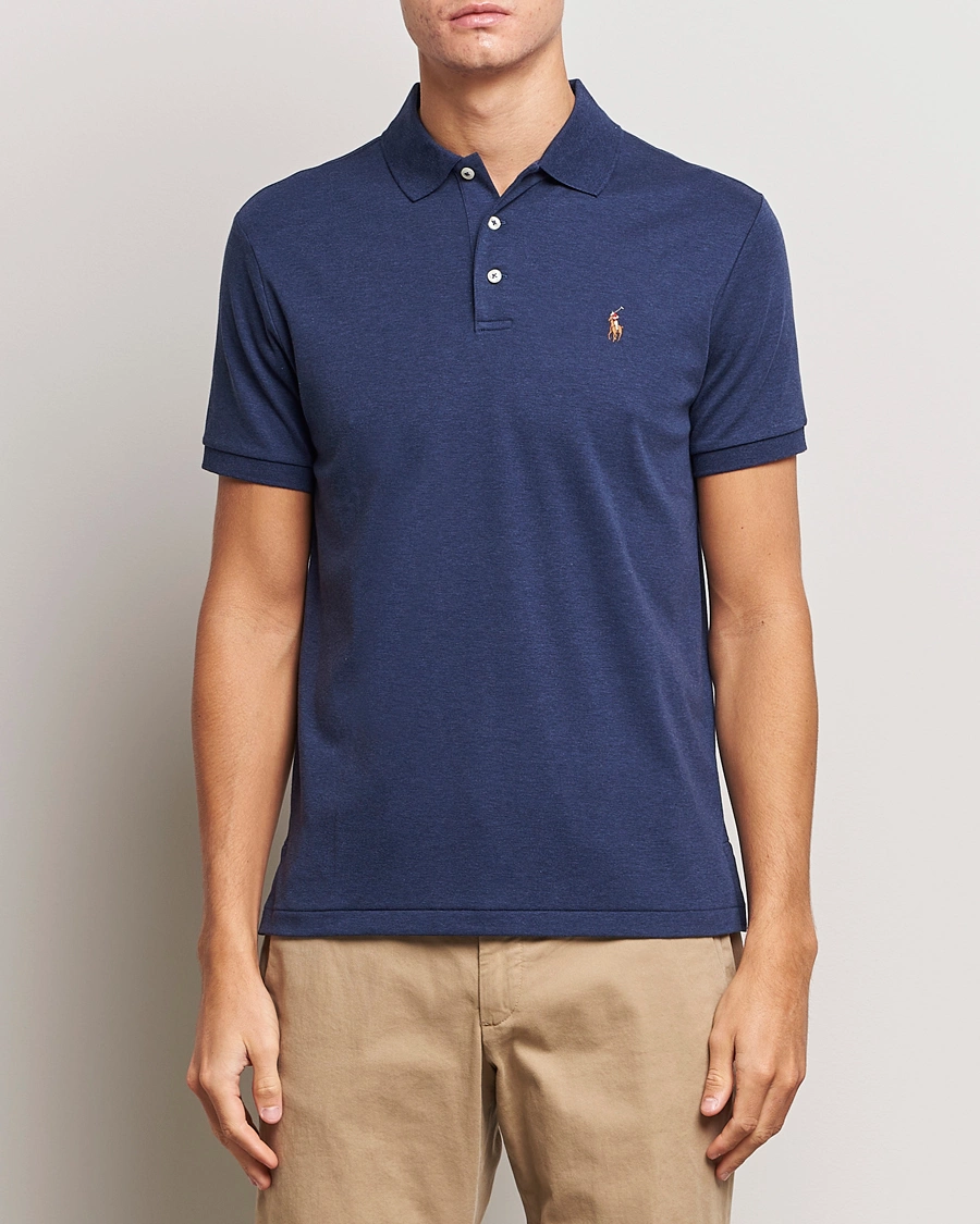 Herr | Pikéer | Polo Ralph Lauren | Luxury Pima Cotton Polo Spring Navy Heather