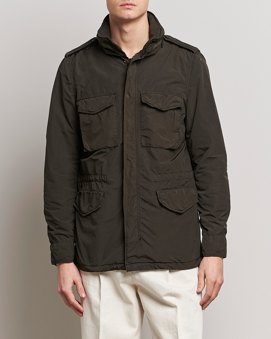 Herr | Formal Wear | Aspesi | Giubotto Garment Dyed Field Jacket Dark Military