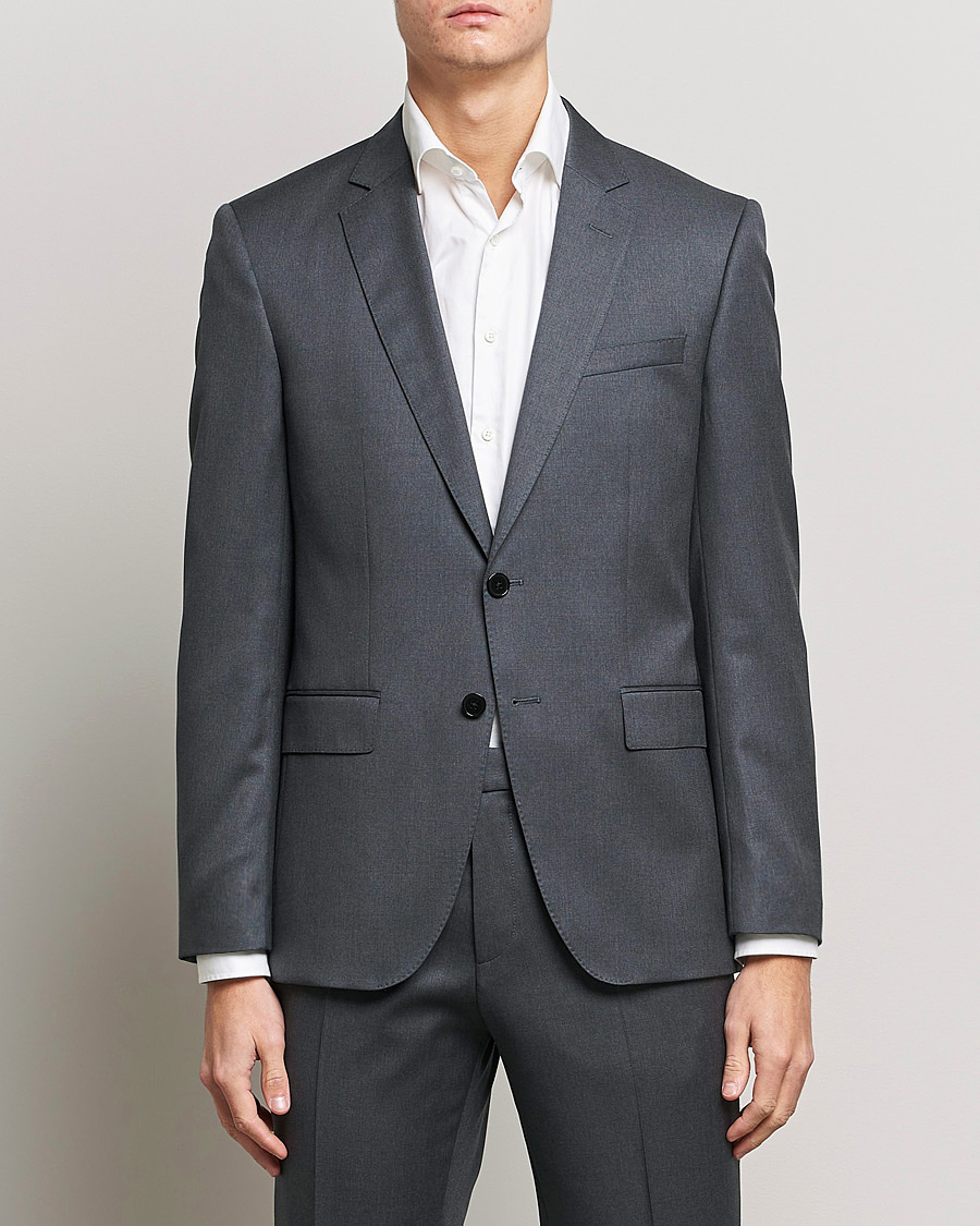 Herr | Kostymkavajer | BOSS BLACK | Huge Slim Fit Wool Blazer Dark Grey