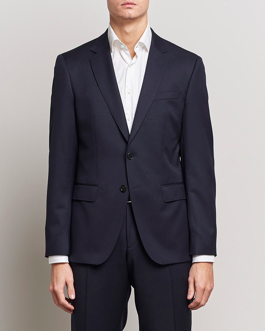 Herr | Kostymkavajer | BOSS BLACK | Huge Slim Fit Wool Blazer Dark Blue