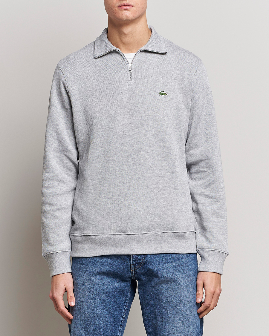 Herr | Tröjor | Lacoste | Rib Interlock Half Zip Silver Chine