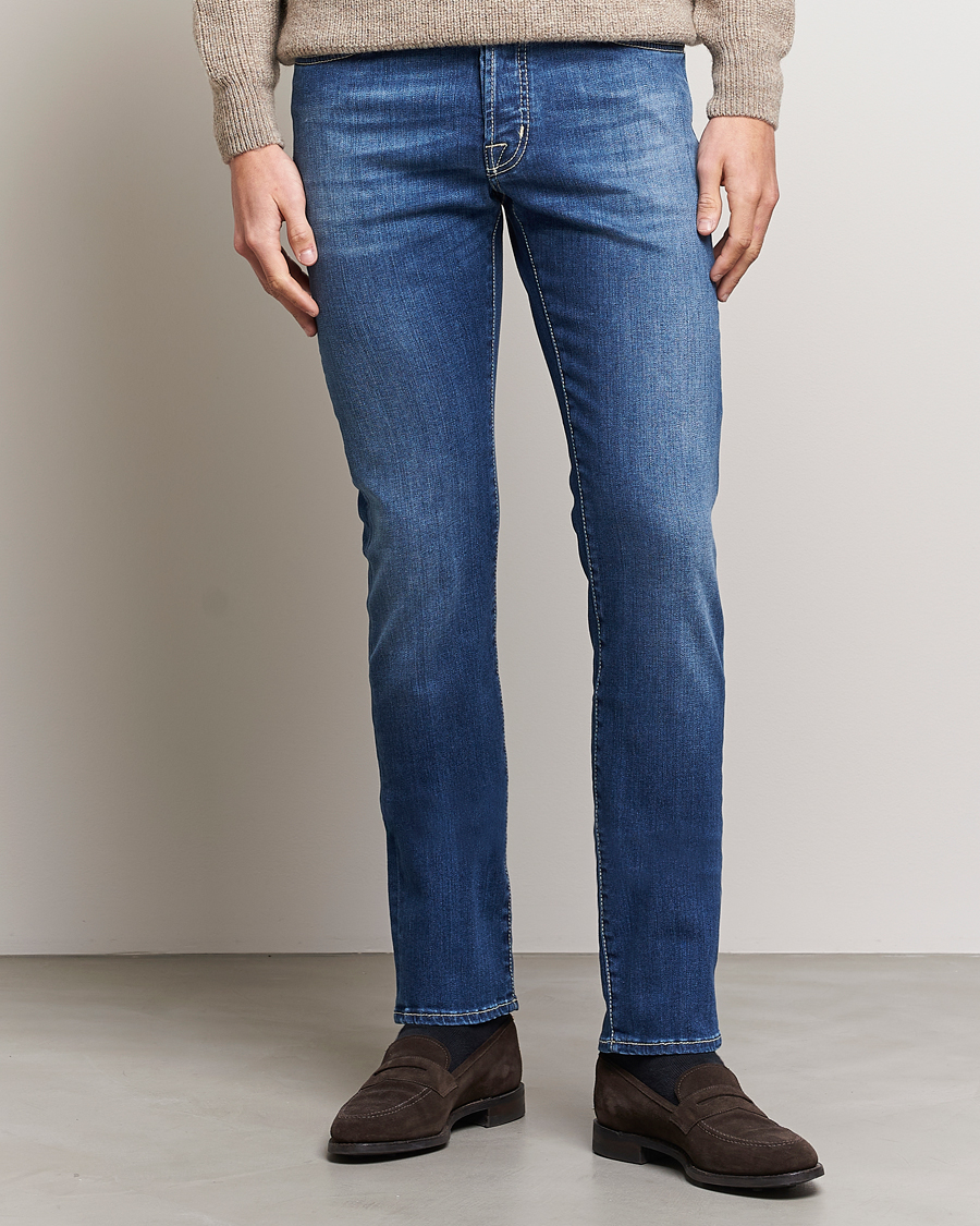Herr | Blå jeans | Jacob Cohën | Bard 688 Slim Fit Stretch Jeans Stone Wash
