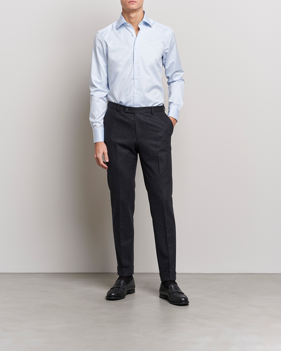 Herr | Formella | Stenströms | Slimline Cut Away Shirt Light Blue