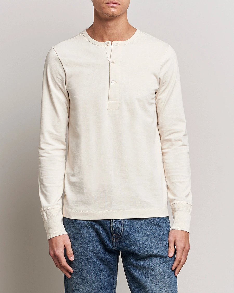 Herr | Merz b. Schwanen | Merz b. Schwanen | Classic Organic Cotton Henley Sweater Nature