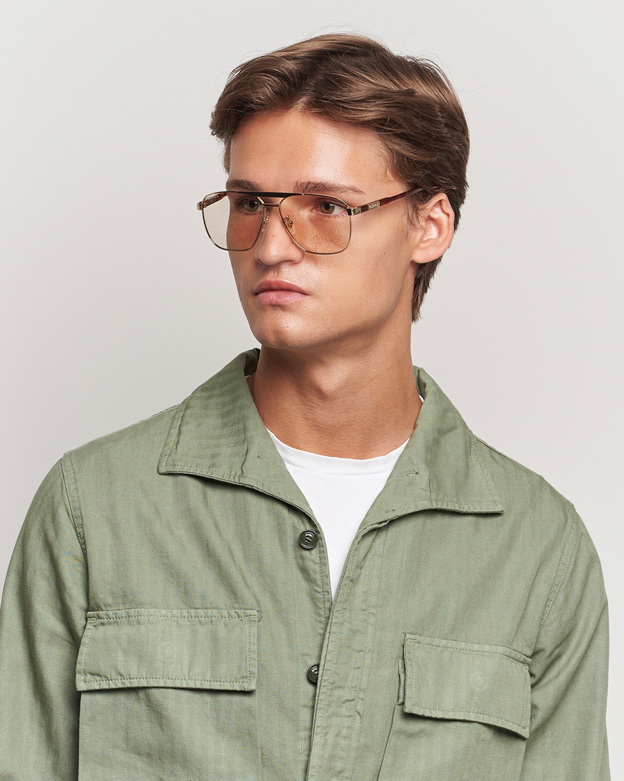 Herr | Pilotsolglasögon | Gucci | GG1164S Sunglasses Gold/Havana