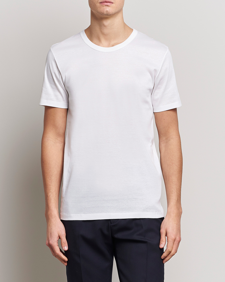 Herr | Zimmerli of Switzerland | Zimmerli of Switzerland | Mercerized Cotton Crew Neck T-Shirt White
