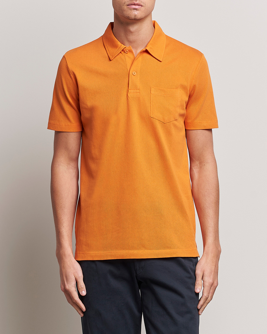 Herr | Kläder | Sunspel | Riviera Polo Shirt Flame Orange
