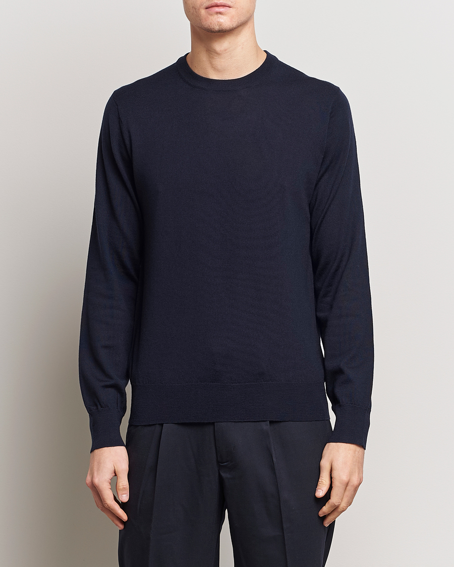 Herr | Pullover rundhals | Filippa K | Merino Round Neck Sweater Navy