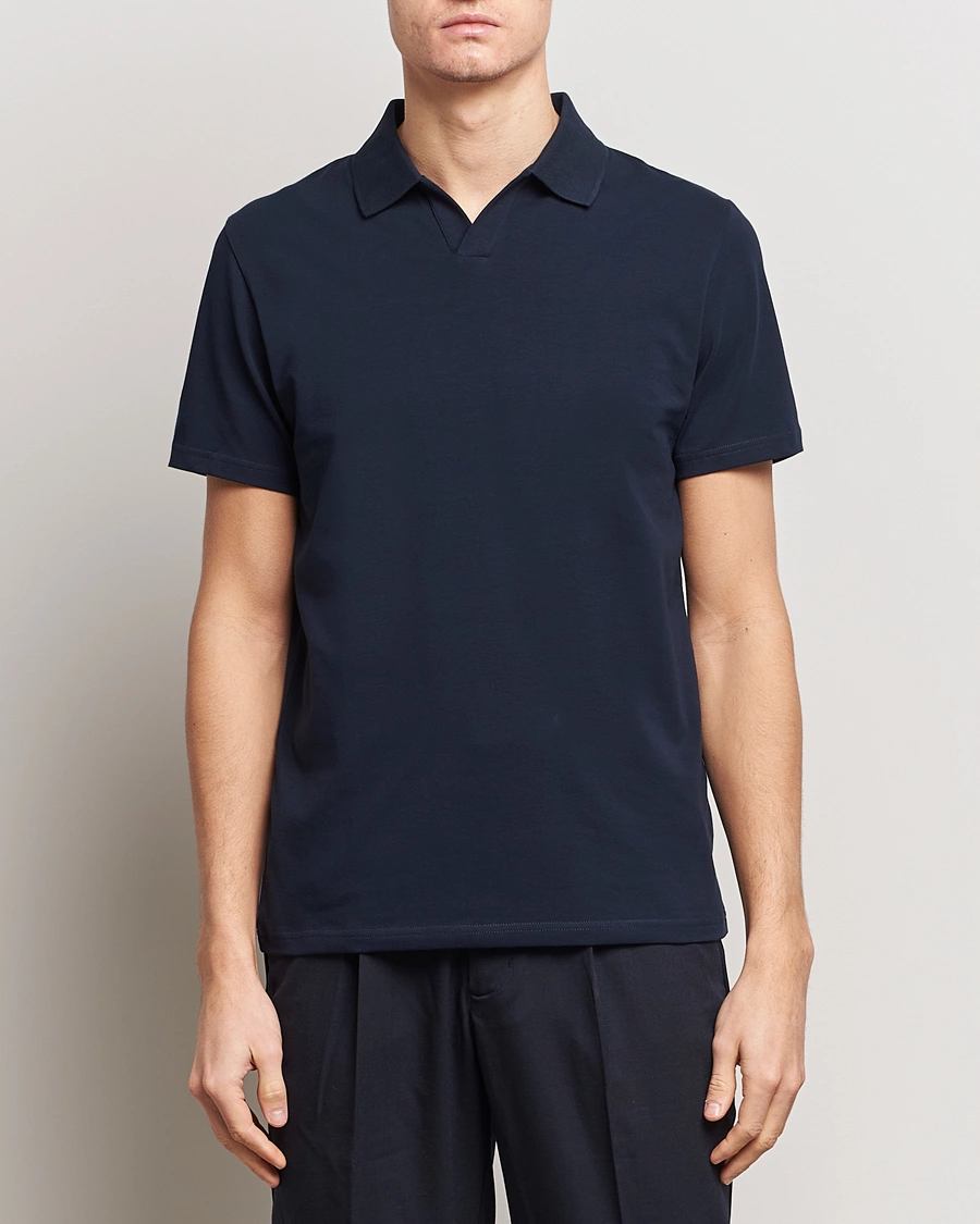 Herr | Kortärmade pikéer | Filippa K | Soft Lycra Polo Tee Navy