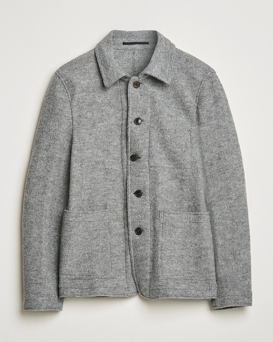 Herr | Kavajer | Tiger of Sweden | Gio Knitted Wool Blazer Light Grey