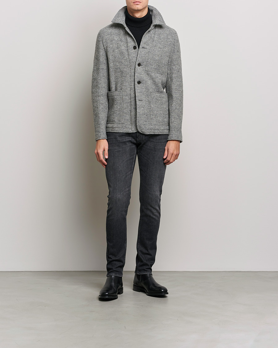 Herr | Kavajer | Tiger of Sweden | Gio Knitted Wool Blazer Light Grey
