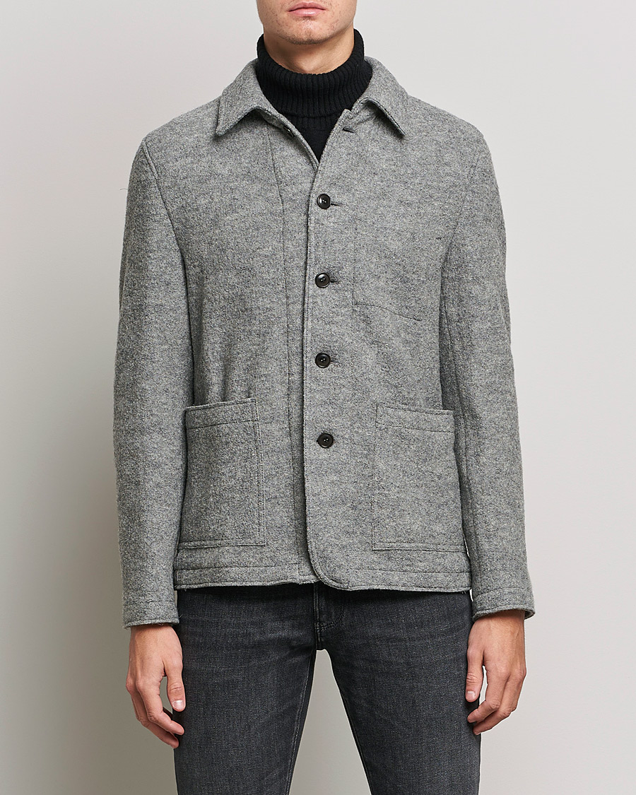 Herr | Kavajer | Tiger of Sweden | Gio Knitted Wool Blazer Light Grey