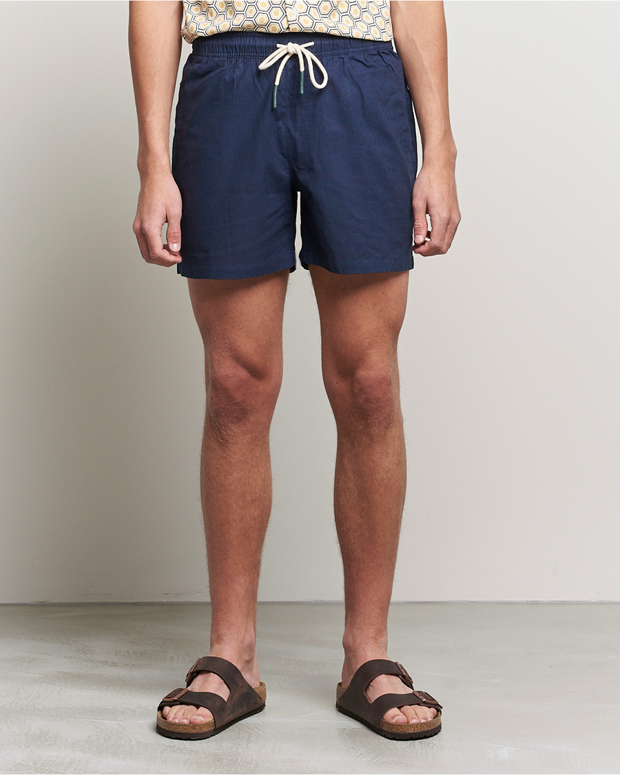 Herr | Kläder | OAS | Linen Shorts Navy