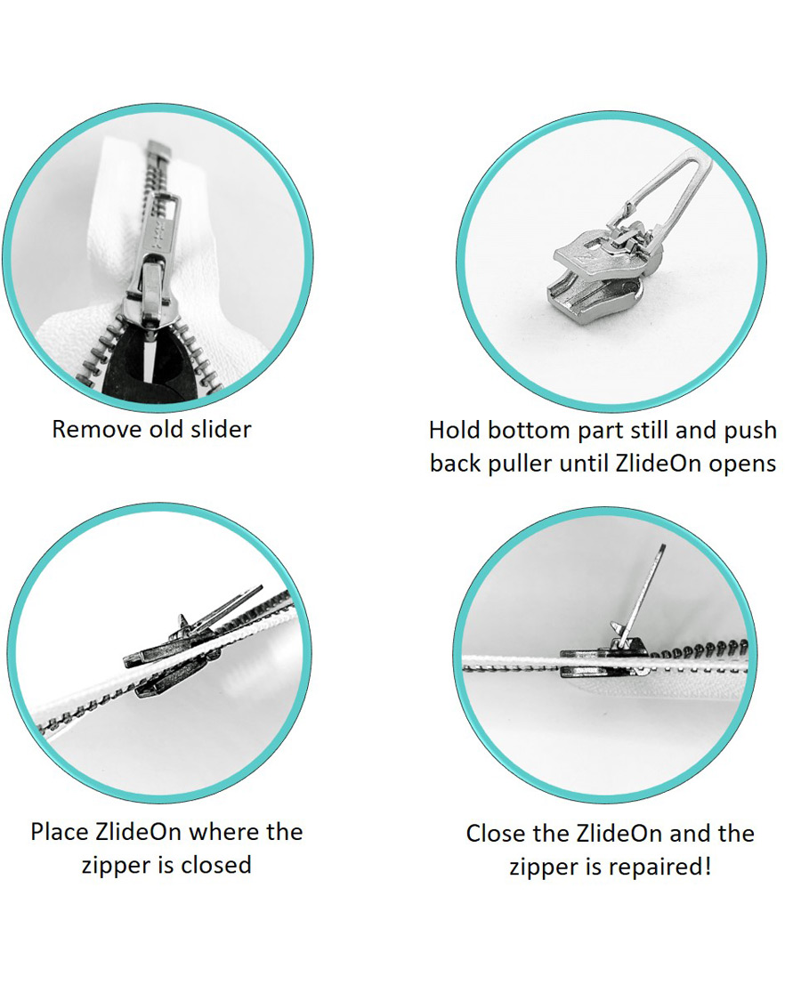 Herr | Reparation | ZlideOn | Normal  Plastic & Metal Zipper Black XXS 