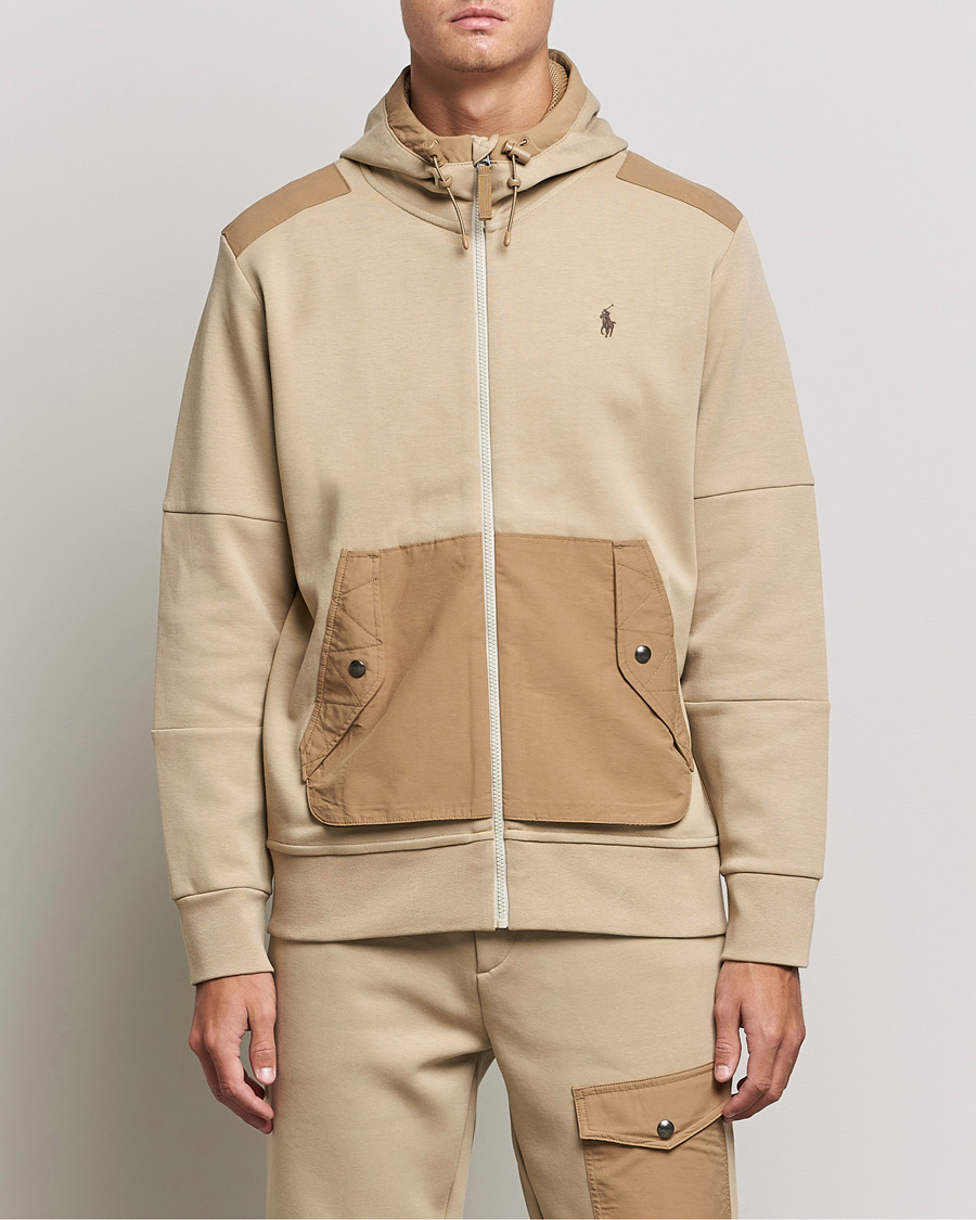 Polo Ralph Lauren Double Knit Full Zip Hoodie Classic Khaki | Herr