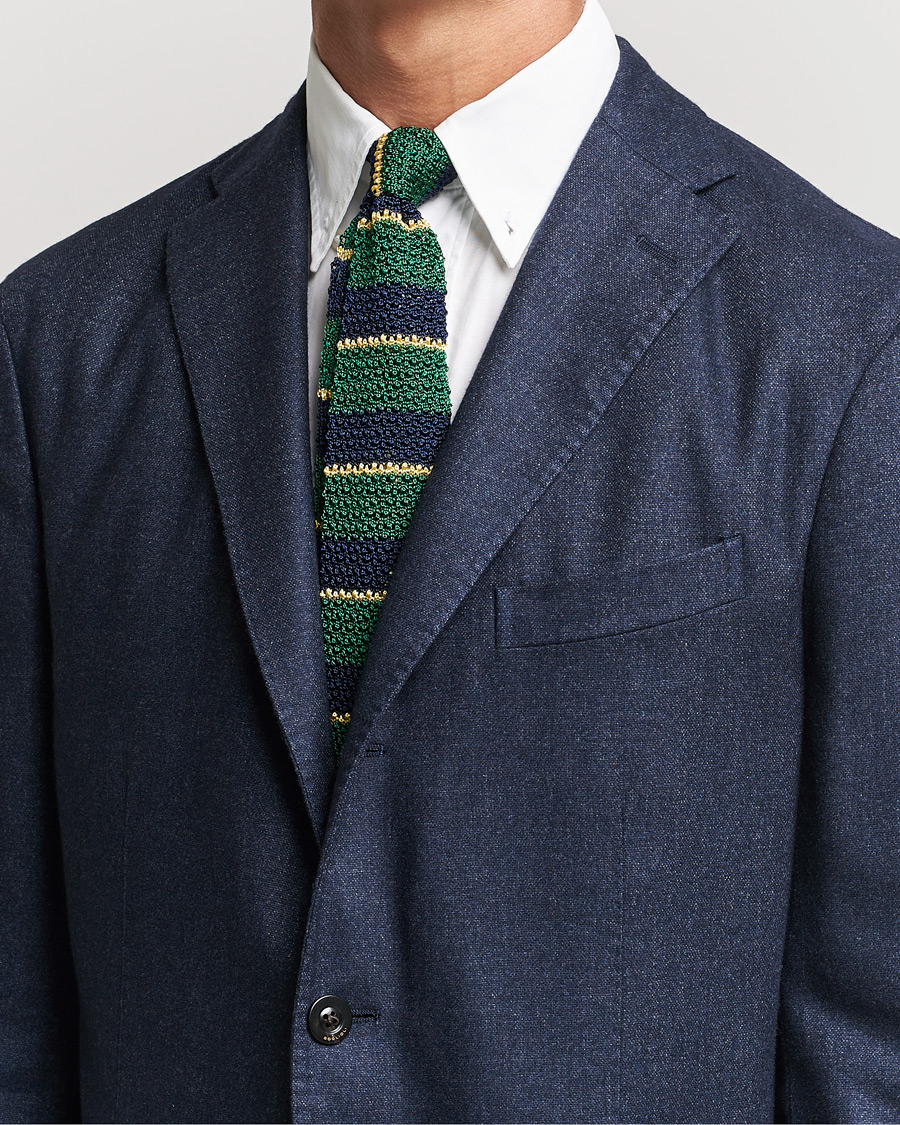 Herr | Accessoarer | Polo Ralph Lauren | Knitted Striped Tie Green/Navy/Gold
