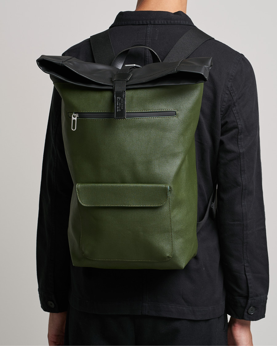 Herr |  | Brooks England | Rivington Cotton Canvas 18L Rolltop Backpack Forest