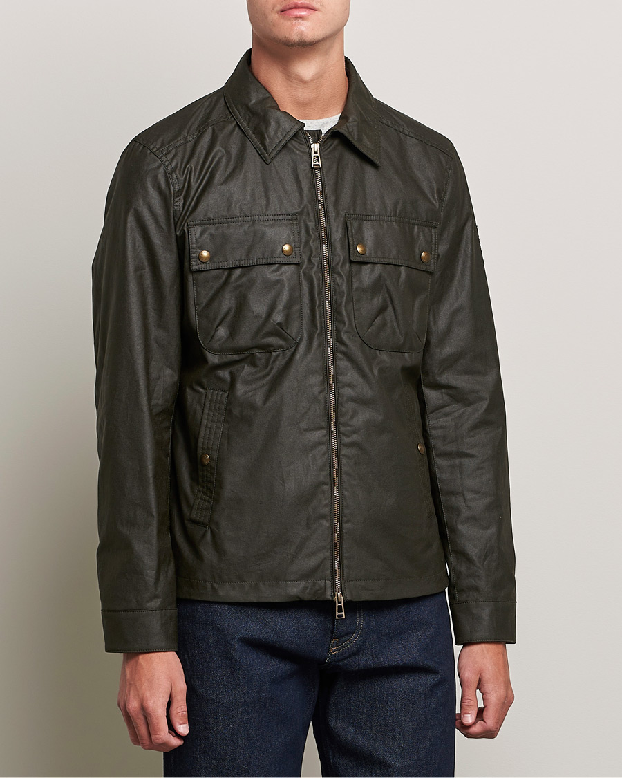 Herr | Best of British | Belstaff | Tour Waxed Shirt Jacket Faded Olive