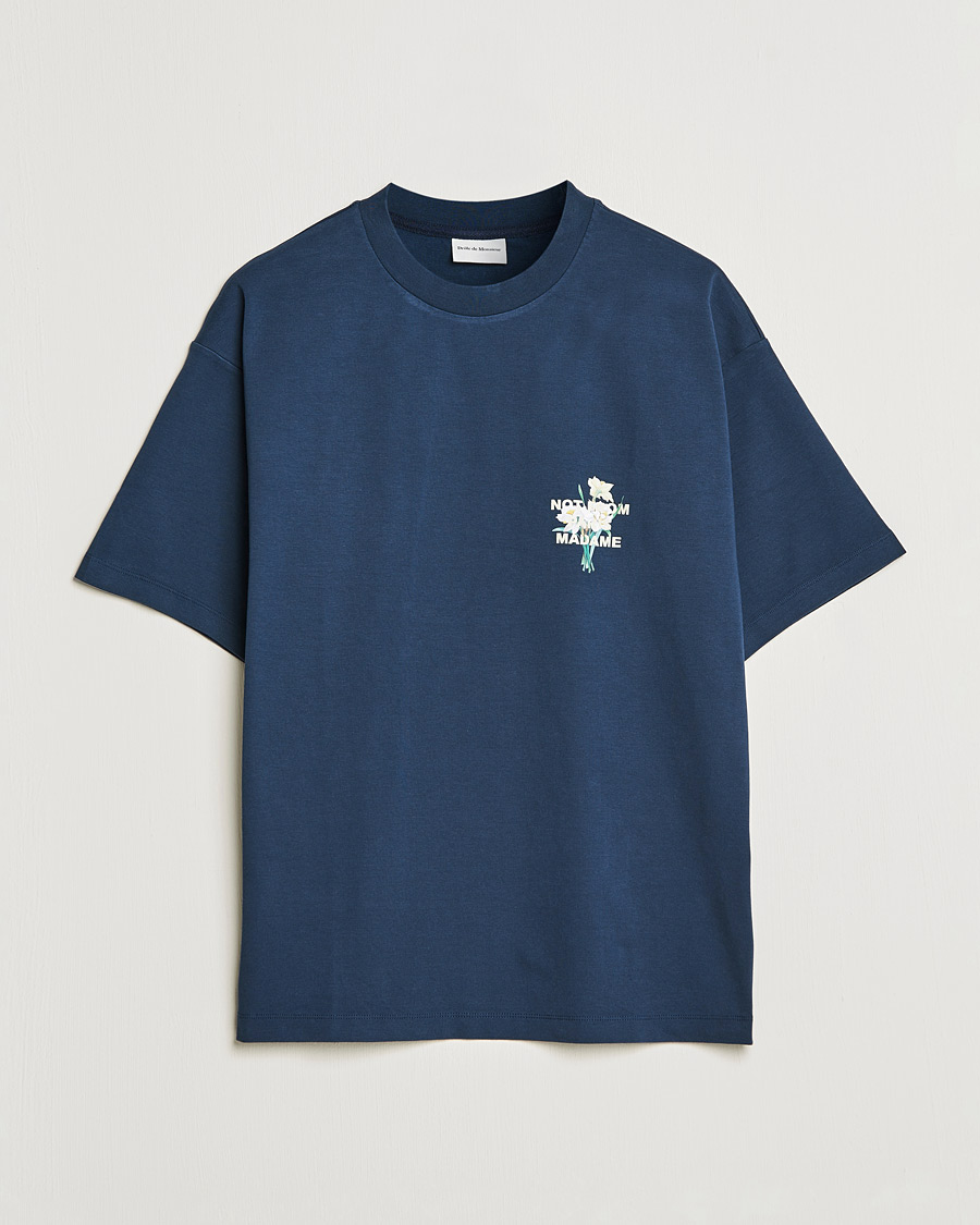 blue slogan t shirt