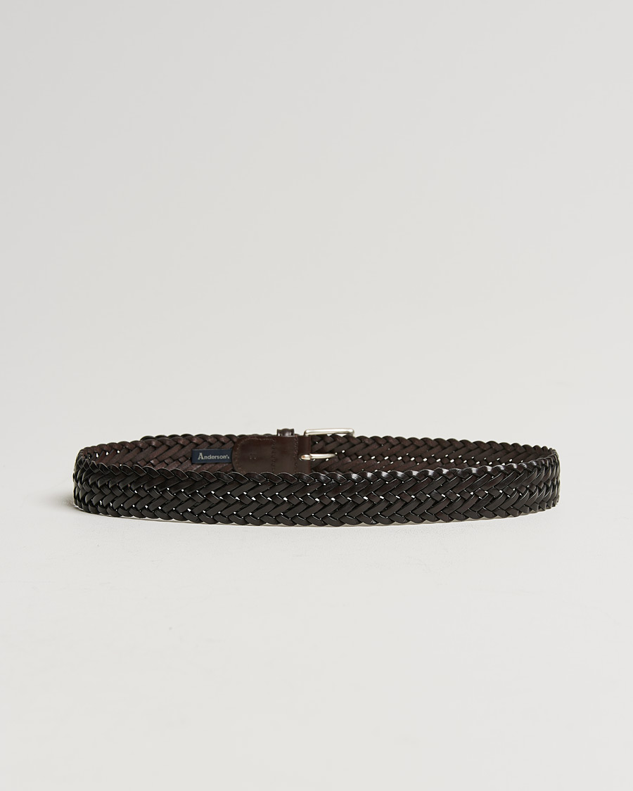 Herr | Udda kavaj | Anderson\'s | Woven Leather 3,5 cm Belt Dark Brown