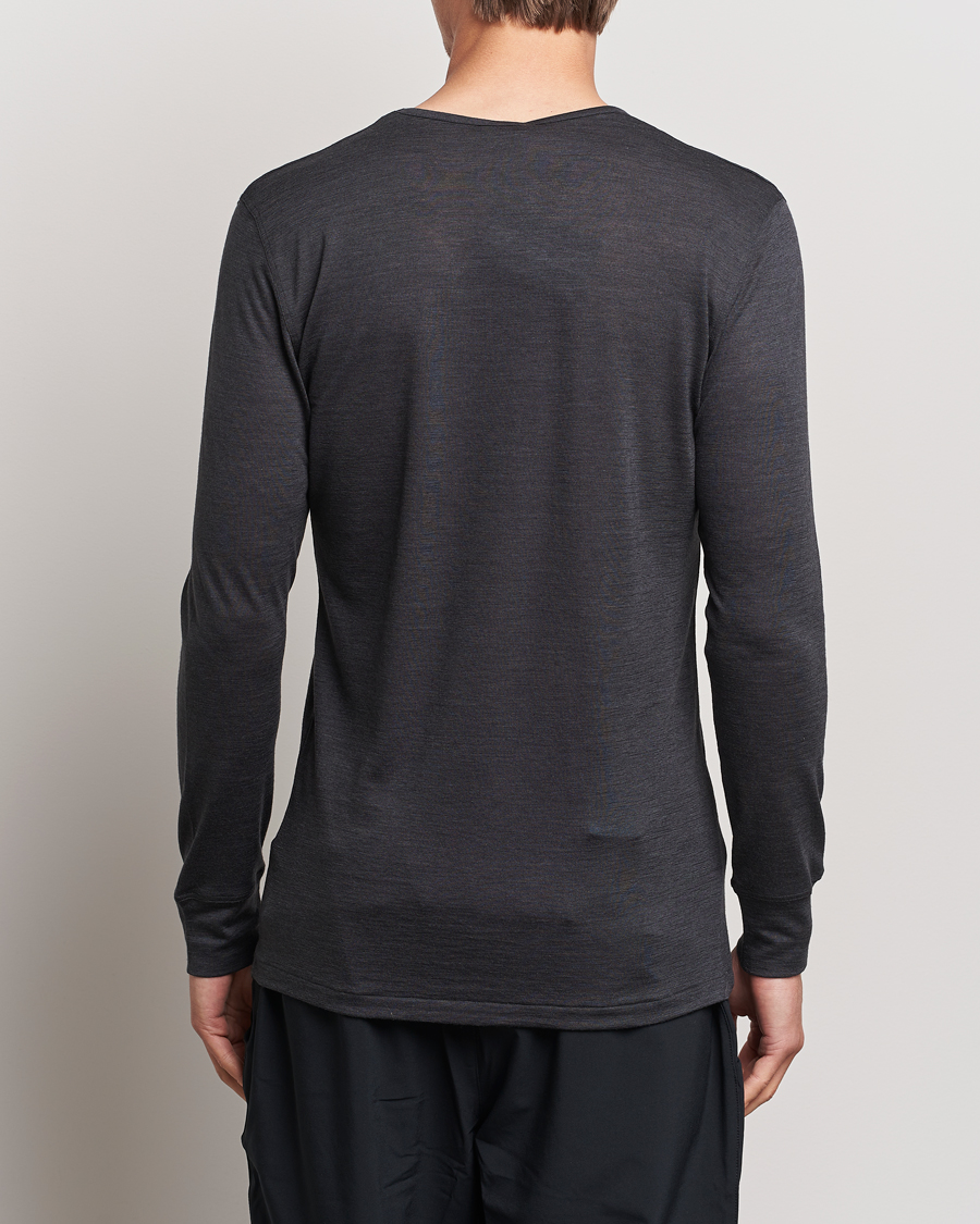 Herr |  | Zimmerli of Switzerland | Wool/Silk Long Sleeve T-Shirt Charcoal