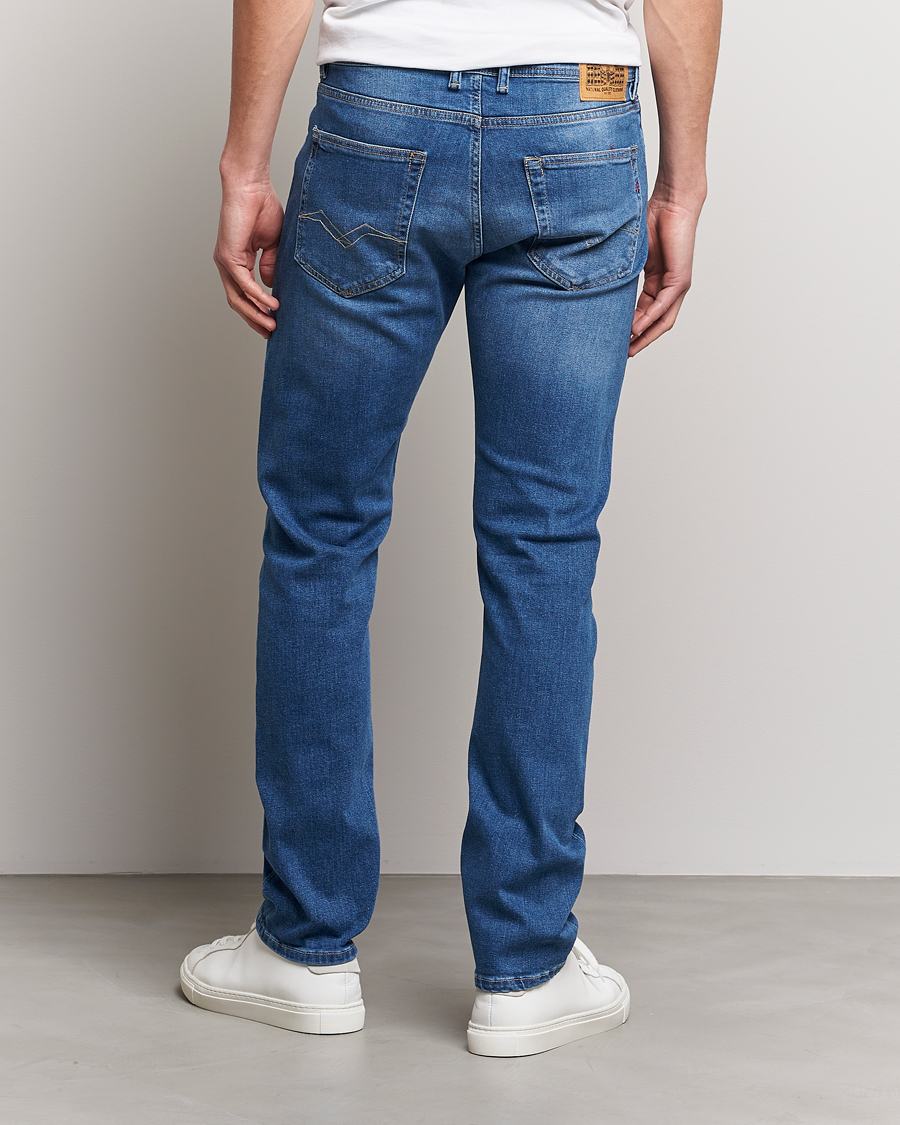 Replay Grover Straight Fit Stretch Carl Jeans Herr Care Medium | Blue - of