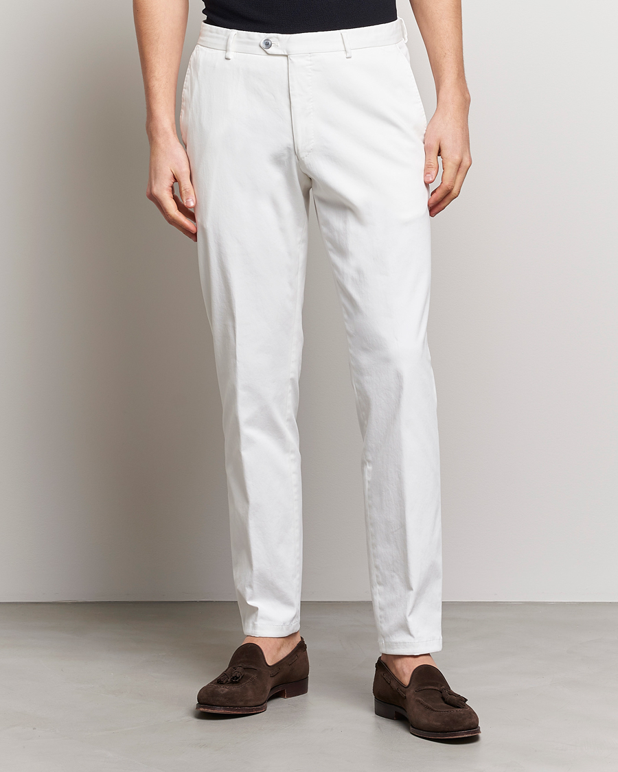 Herr | Chinos | Oscar Jacobson | Denz Casual Cotton Trousers White