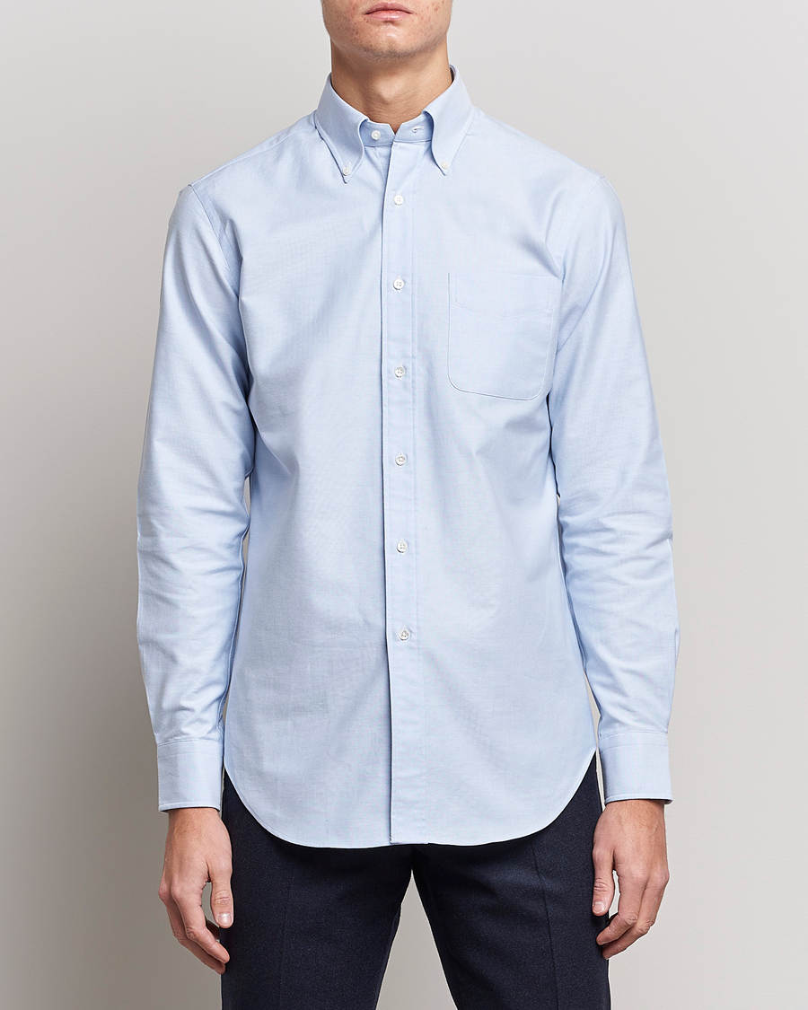 Herr | Oxfordskjortor | Kamakura Shirts | Slim Fit Oxford BD Shirt Light Blue