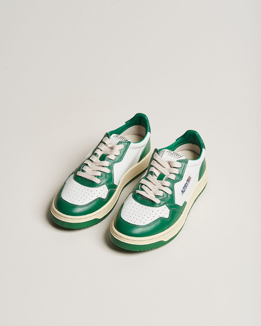 Herr |  | Autry | Medalist Low Bicolor Leather Sneaker White/Green