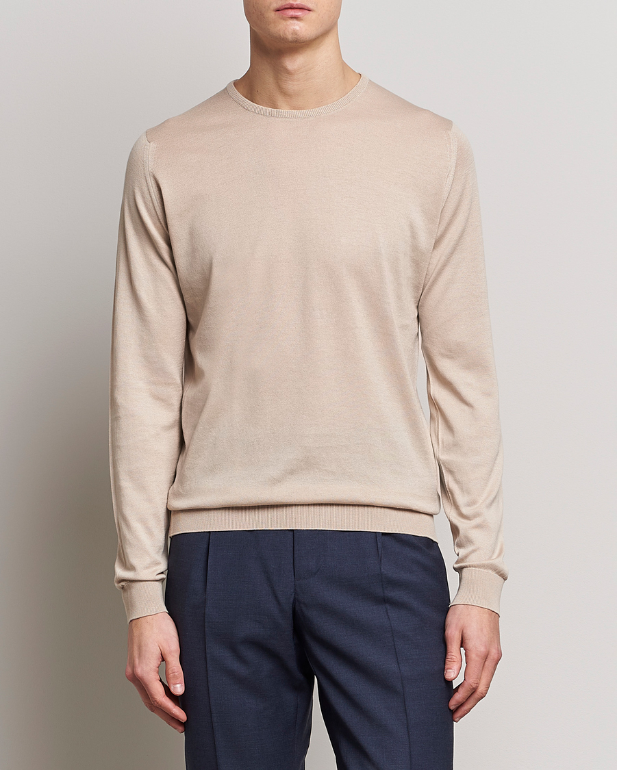 Herr | John Smedley | John Smedley | Hatfield Sea Island Crew Neck Almond