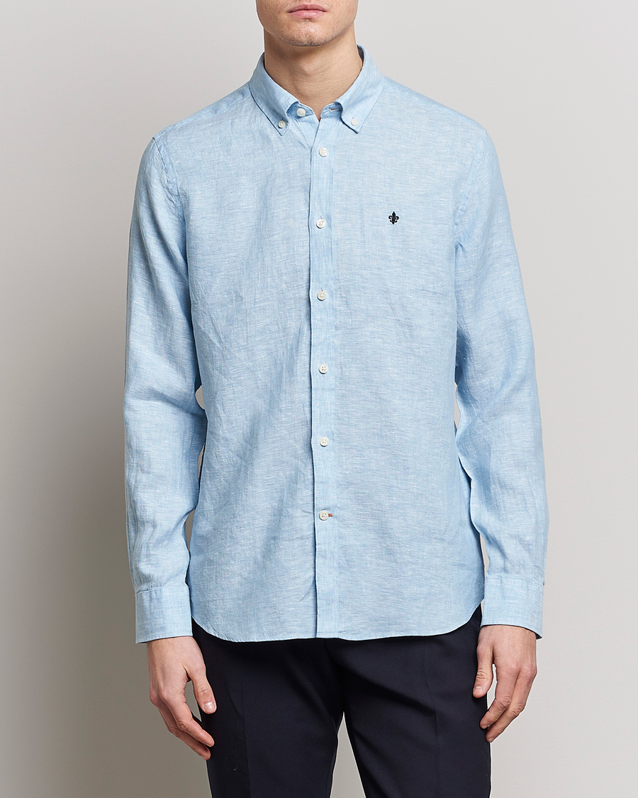Herr | Casual | Morris | Douglas Linen Button Down Shirt Light Blue