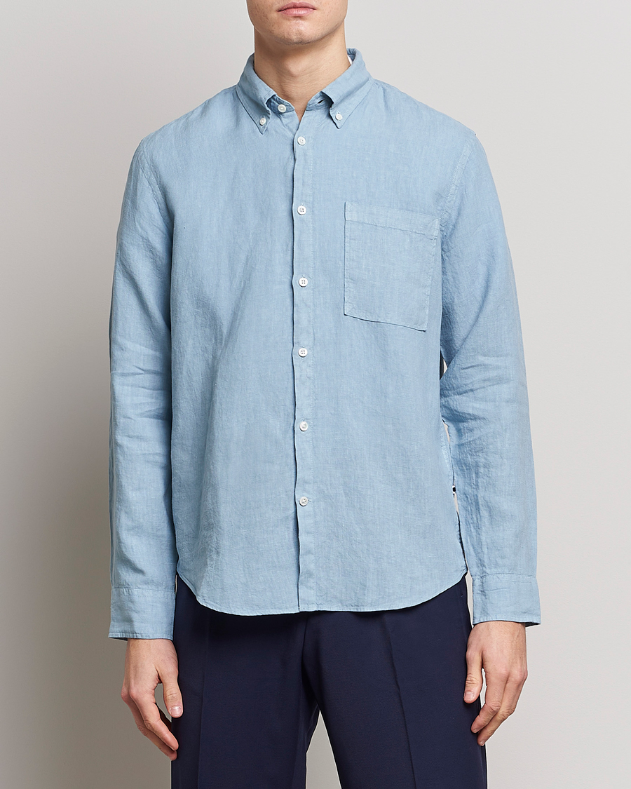 Herr | Skjortor | NN07 | Arne Linen Shirt Ashley Blue