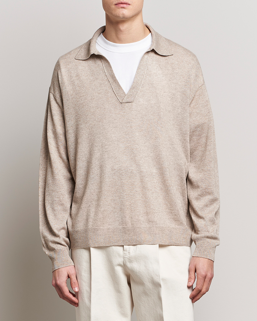 世界の CASHMERE auralee SILK POLO SKIPPER KNIT ニット/セーター