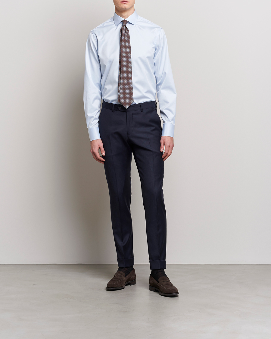Herr | Kläder | Stenströms | Fitted Body Contrast Twill Shirt Light Blue