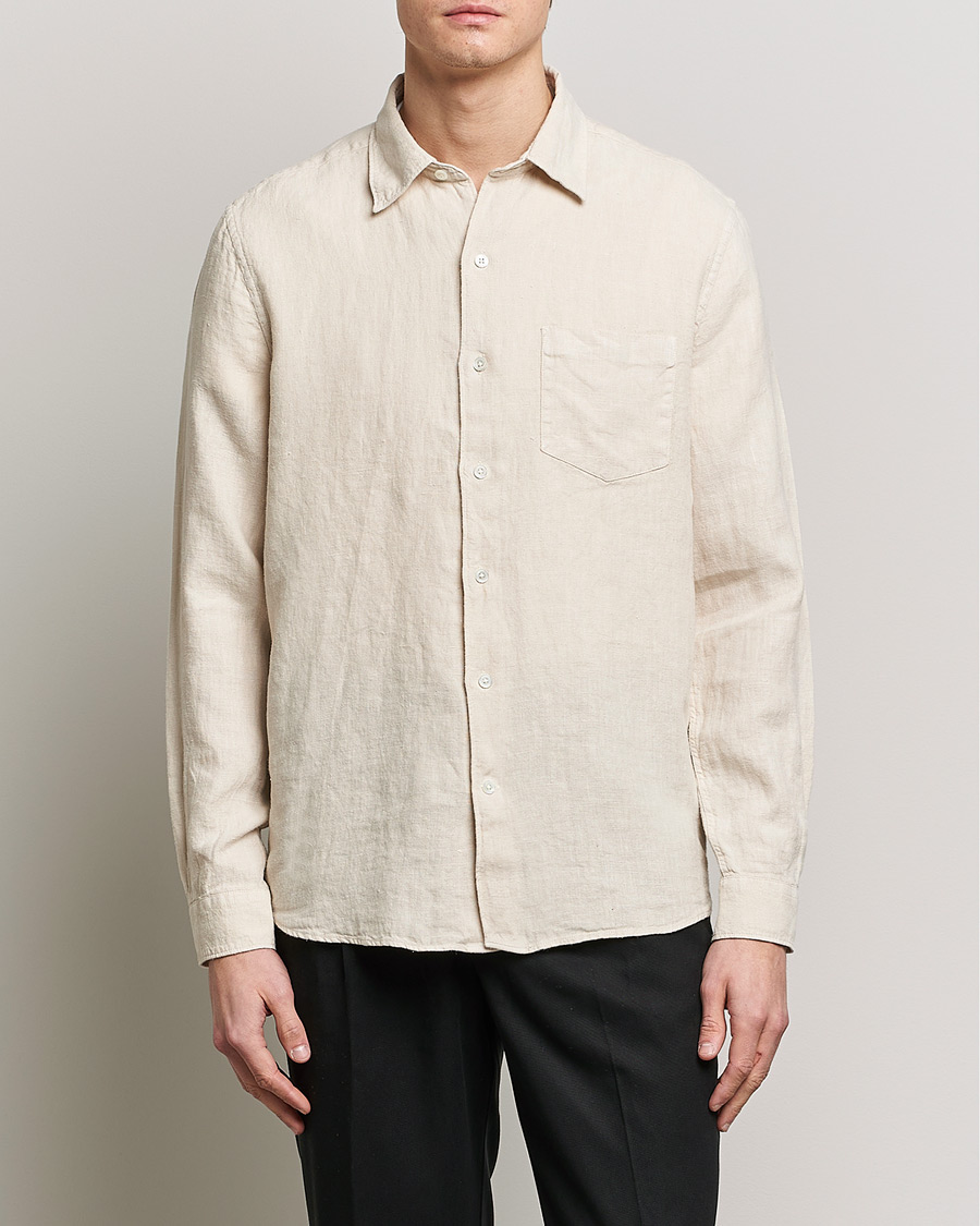 Herr | Casual | A Day\'s March | Abu Linen Shirt Sand