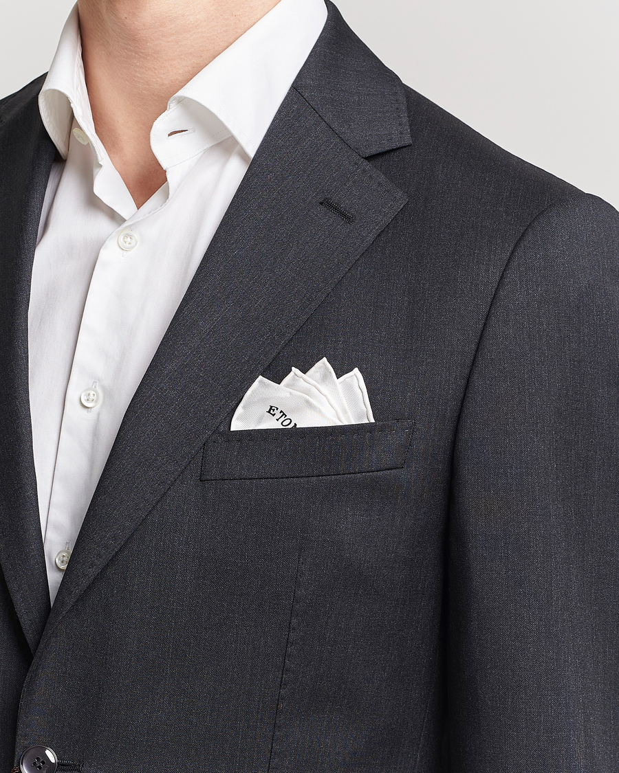 Herr | Eton | Eton | Silk Pocket Square White