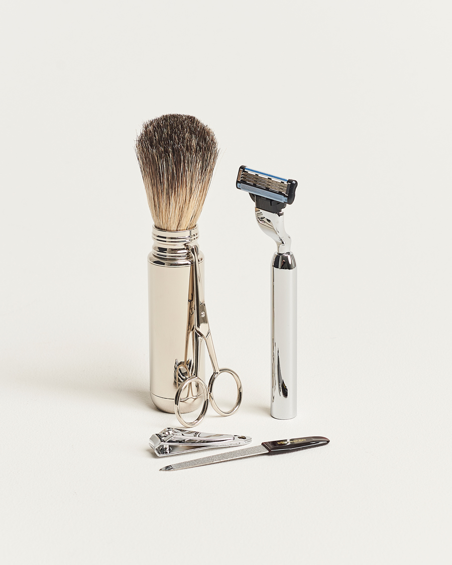 Herr | Student | F. Hammann | Shaving and Manicure Set Dark Brown