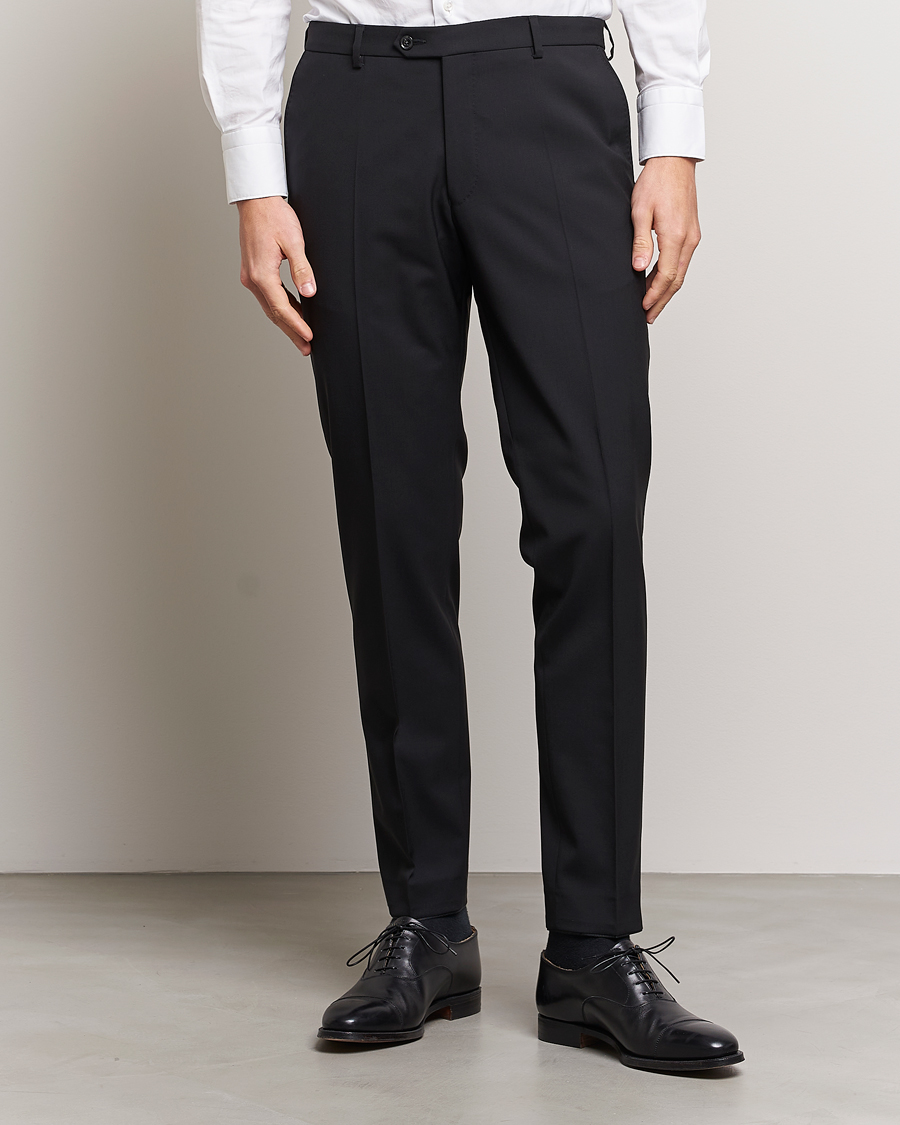 Herr | Kläder | Oscar Jacobson | Denz Wool Trousers Black