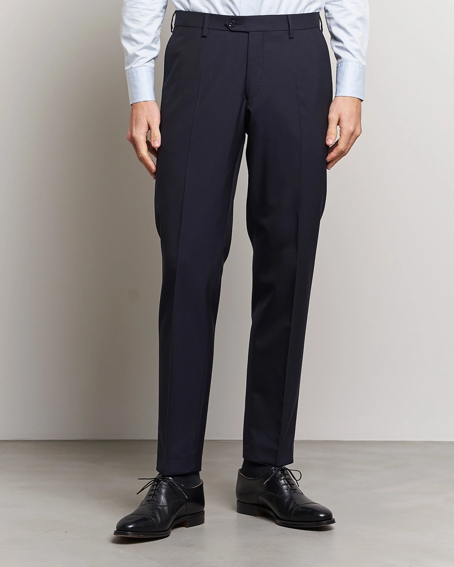 Herr | Kavaj | Oscar Jacobson | Diego Wool Trousers Navy